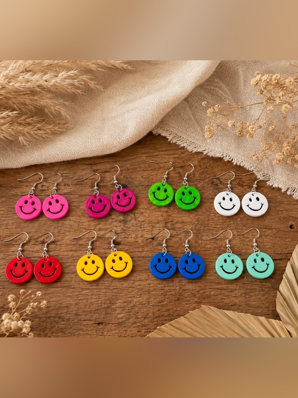 Smile Face‎ Dangle Earrings